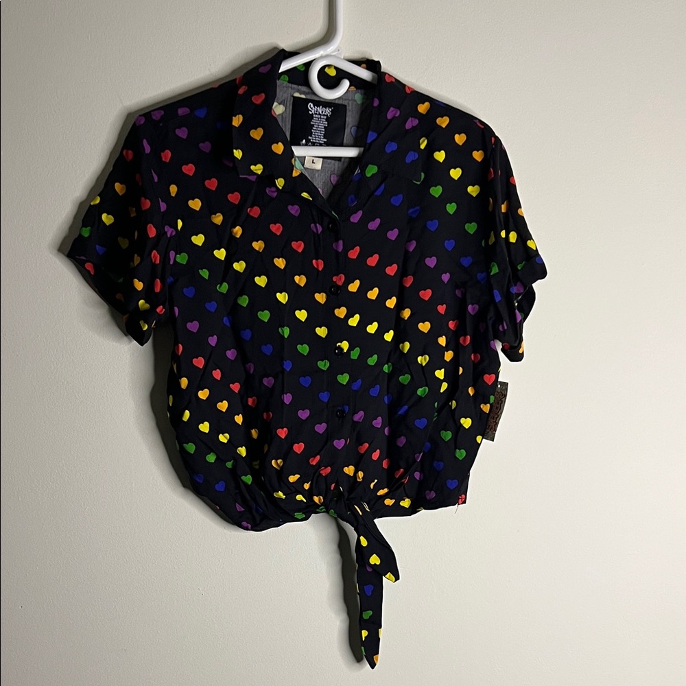 Spencer’s Multicolor Heart Print Blouse
